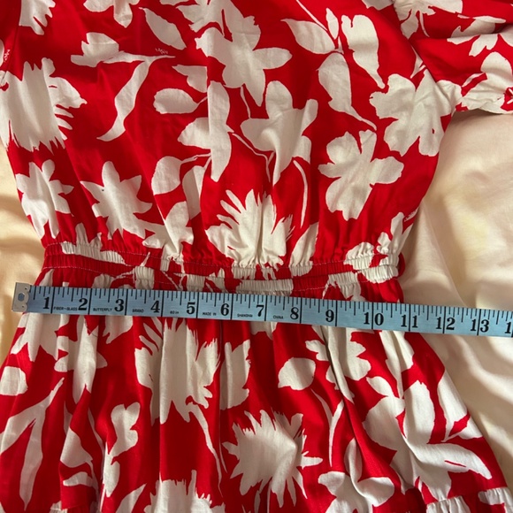 Red and white maxi dress with lower back cut out - Picture 5 of 8